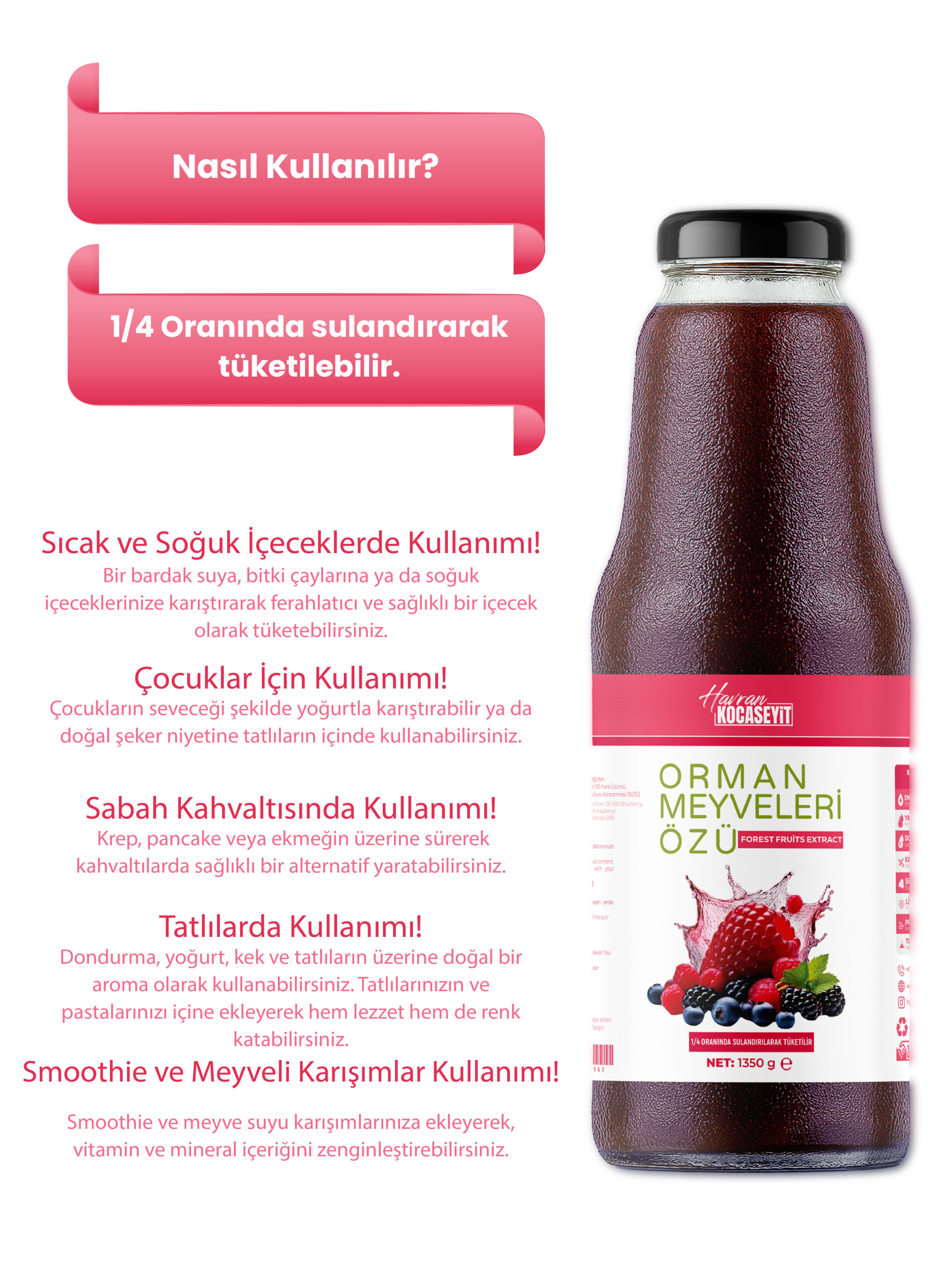 Tanesiz Orman Meyve Özü 1350 g - Görsel 4