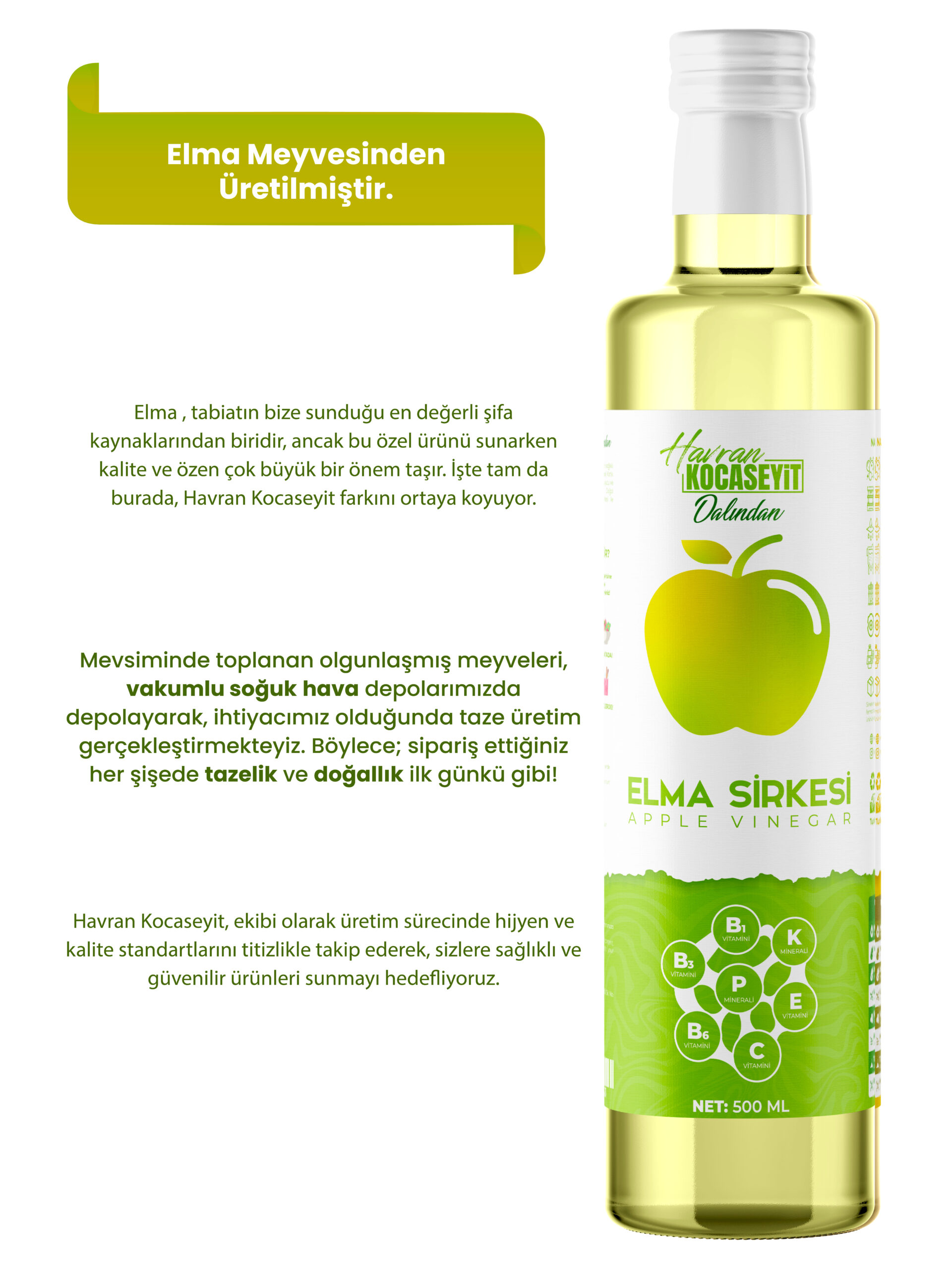 Elma Sirkesi 500 Ml - Görsel 3