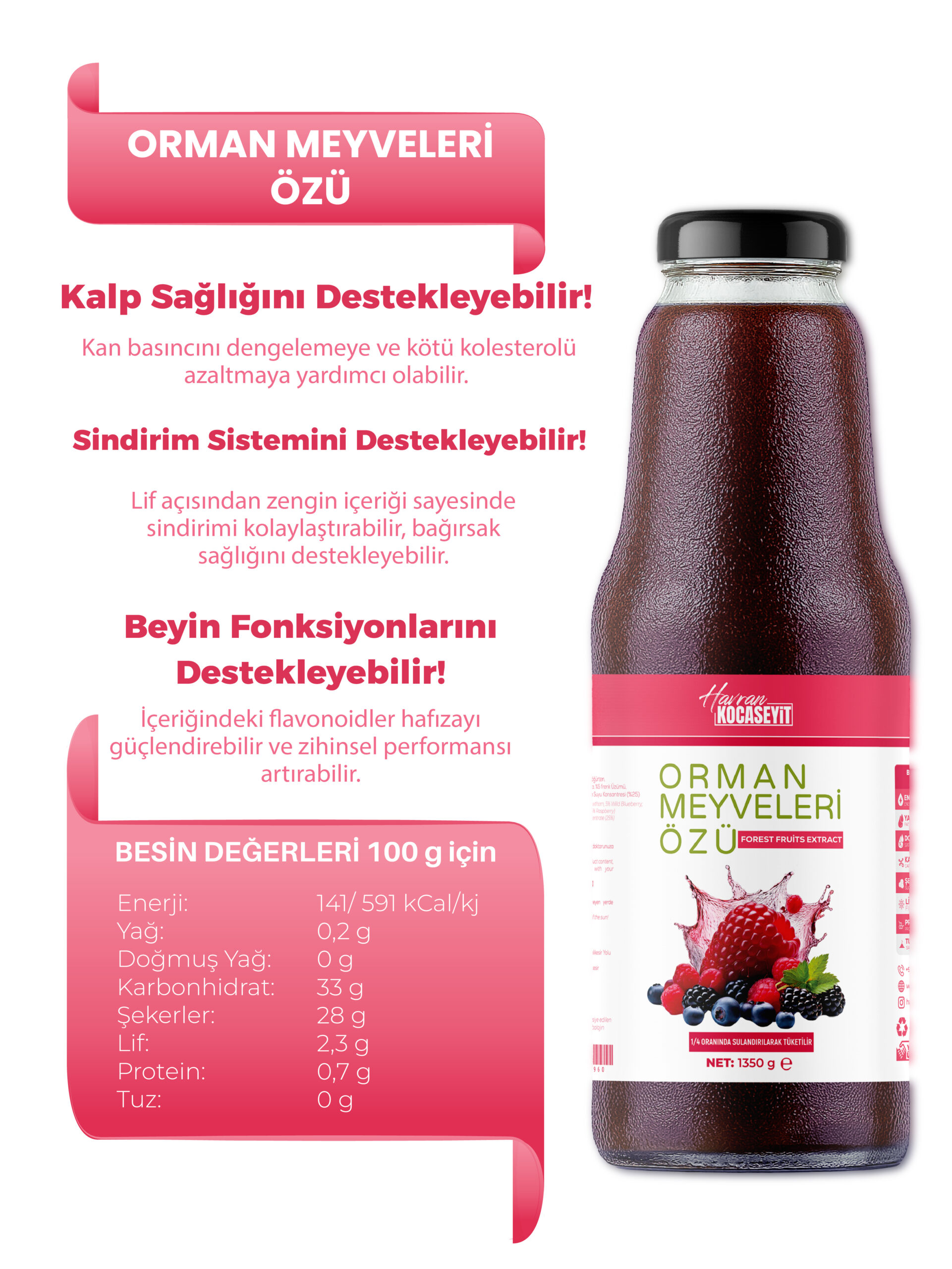 Tanesiz Orman Meyve Özü 1350 g - Görsel 2