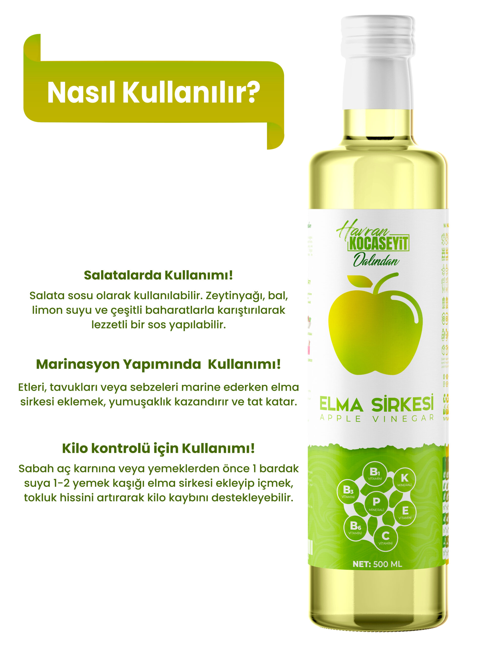 Elma Sirkesi 500 Ml - Görsel 2