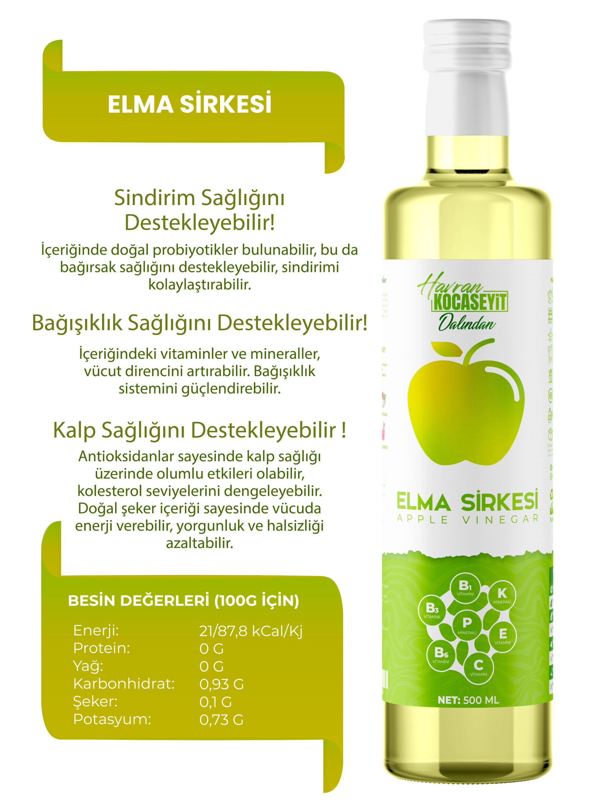 Elma Sirkesi 500 Ml - Görsel 4