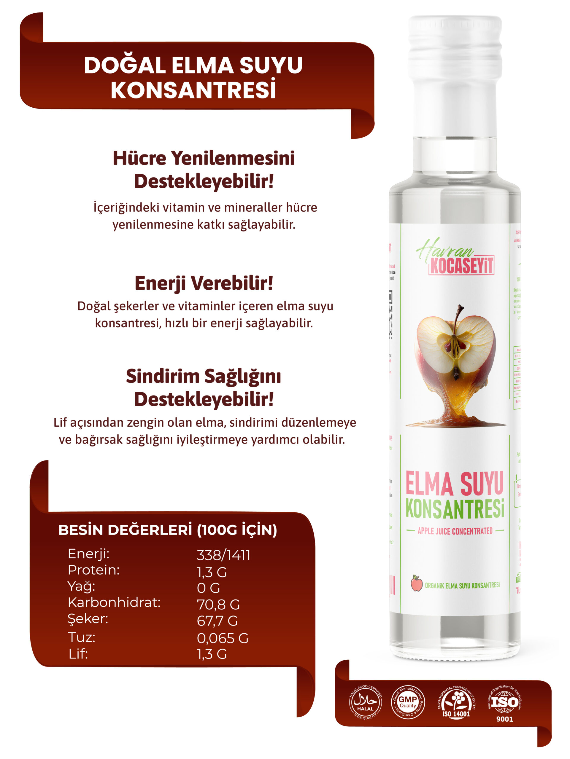 Kocaseyit® Doğal Elma Suyu Konsantresi 250 Ml - Görsel 2