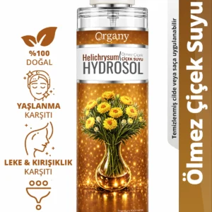 Yaşlanma Karşıtı Ölmez Çiçek suyu %100 Doğal Leke ve Kırışıklık Görünümüne Karşı Yüz Bakım Toniği Helichrysum Hidrosol 100 ml
