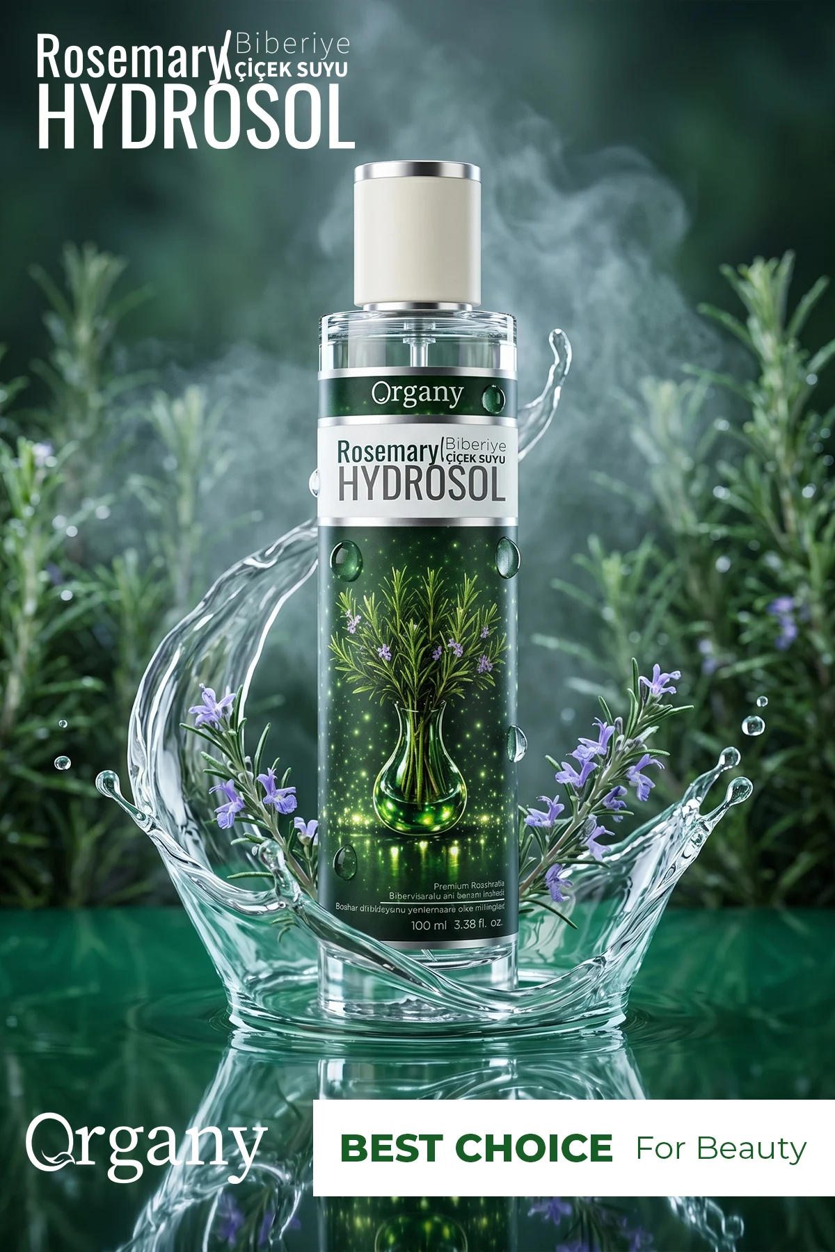 Dökülme Karşıtı Biberiye Suyu %100 Doğal Saç Güçlendirici ve Bakım Toniği Rosemary Hidrosol 100 ml - Görsel 3