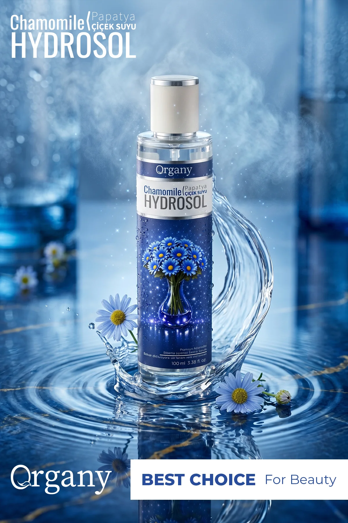 Doğal Saç Rengi Açıcı Papatya suyu %100 Doğal Saç Bakım Toniği Chamomile Hydrosol 100 ml - Görsel 3