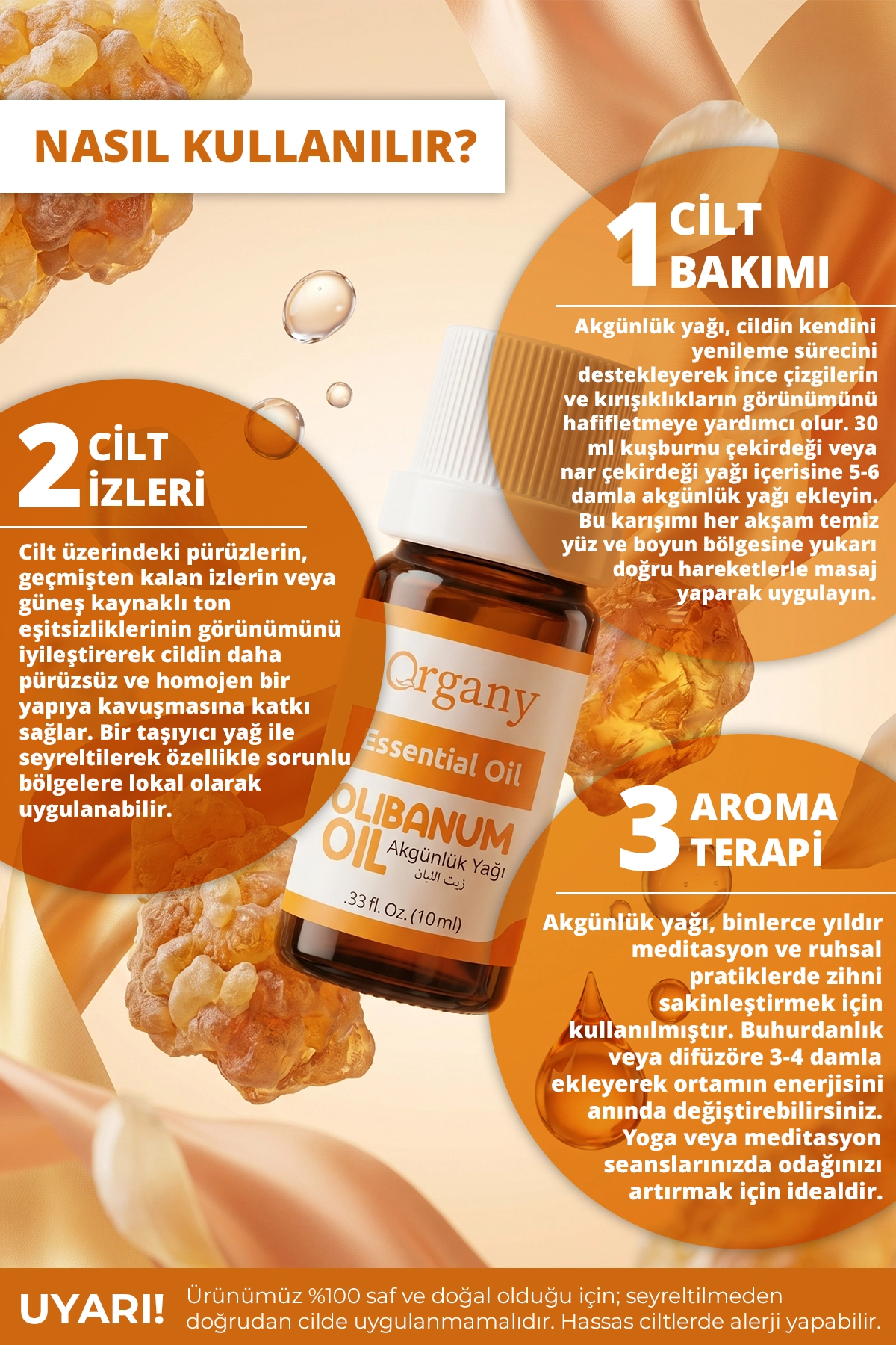 Kırışıklık Karşıtı Akgünlük Yağı %100 Doğal Olgun Cilt Bakım Yağı Frankincense Essential Oil 10 ml - Görsel 3