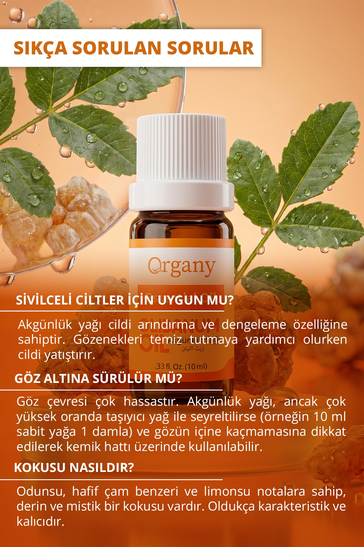 Kırışıklık Karşıtı Akgünlük Yağı %100 Doğal Olgun Cilt Bakım Yağı Frankincense Essential Oil 10 ml - Görsel 4