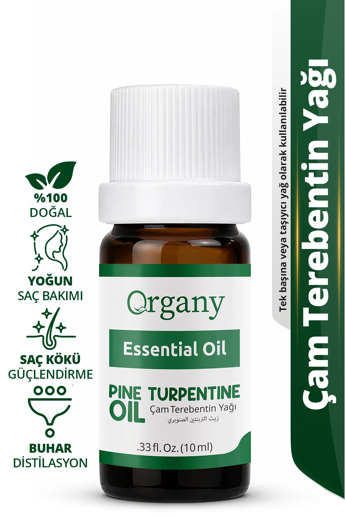 Saç Dökülme Karşıtı Çam Terebentin Yağı %100 Doğal Saç Derisi Bakım Yağı Pine Turpentine Essential Oil 10 ml