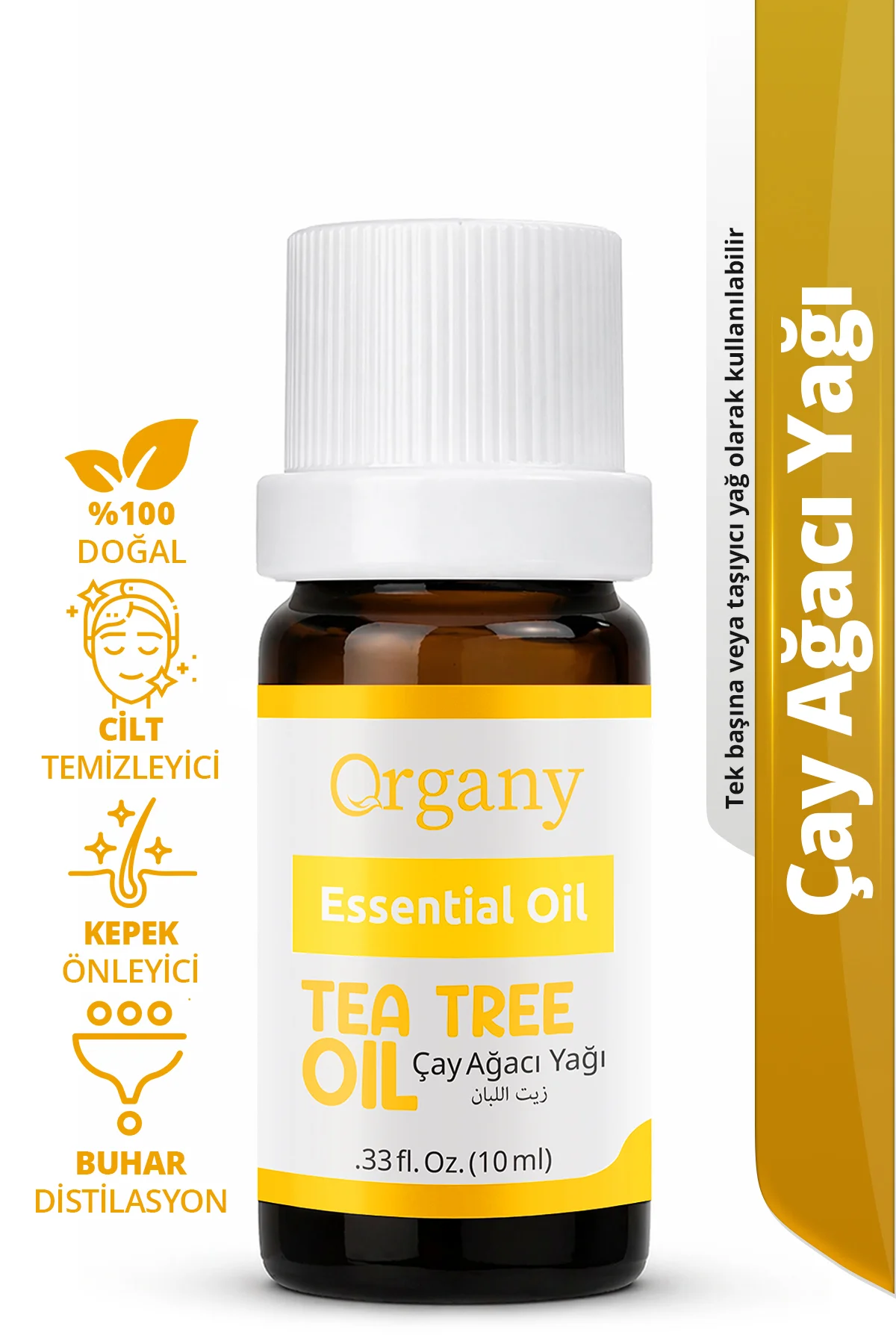 Akne Karşıtı Çay Ağacı Yağı %100 Doğal Akneye Eğilimli Cilt Bakım Yağı Tea Tree Essential Oil 10 ml