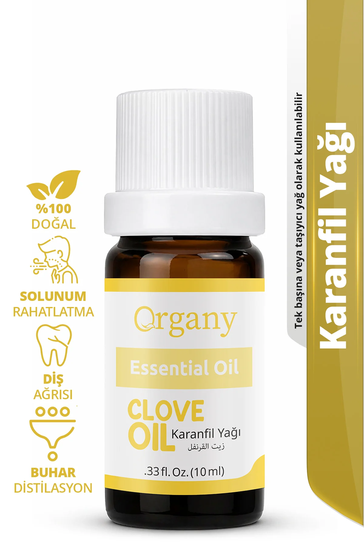 Diş Bakımı İçin Karanfil Yağı %100 Doğal Ağız Bakım ve Ferahlatıcı Koku Yağı Clove Essential Oil 10 ml