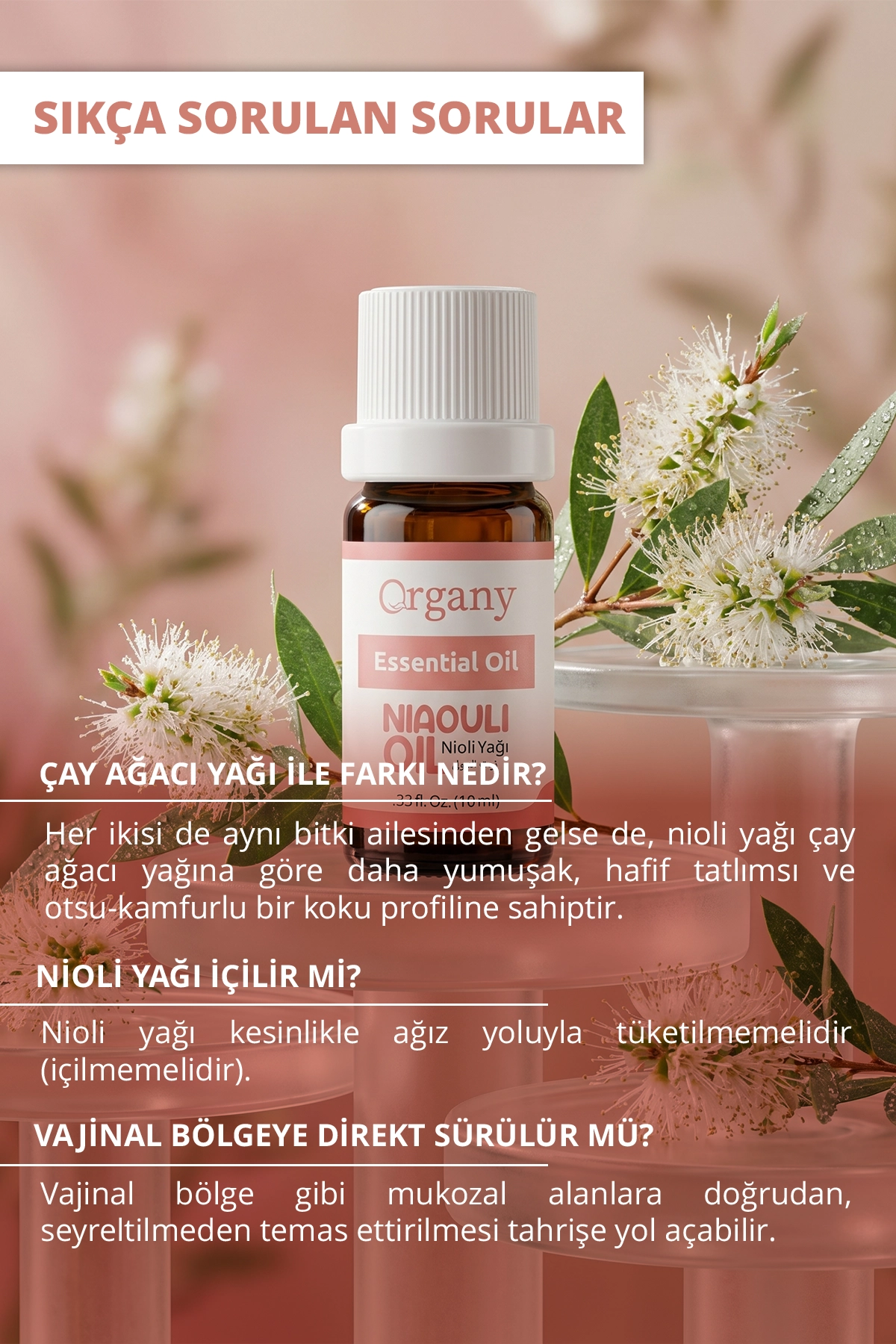 Genital Bölge Koku Karşıtı Nioli Yağı %100 Doğal İntim Bakım Yağı Niaouli Essential Oil 10 ml - Görsel 4