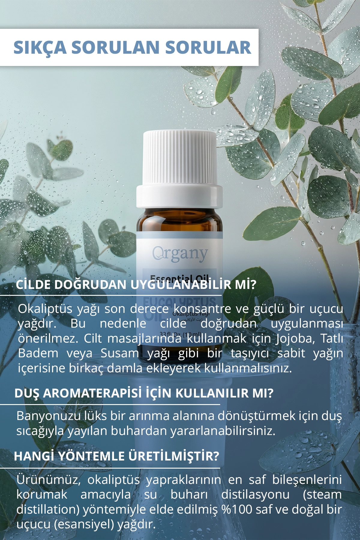 Okaliptus Yağı %100 Doğal Temiz Hava Aromaterapi Yağı Eucalyptus Essential Oil 10 ml - Görsel 4