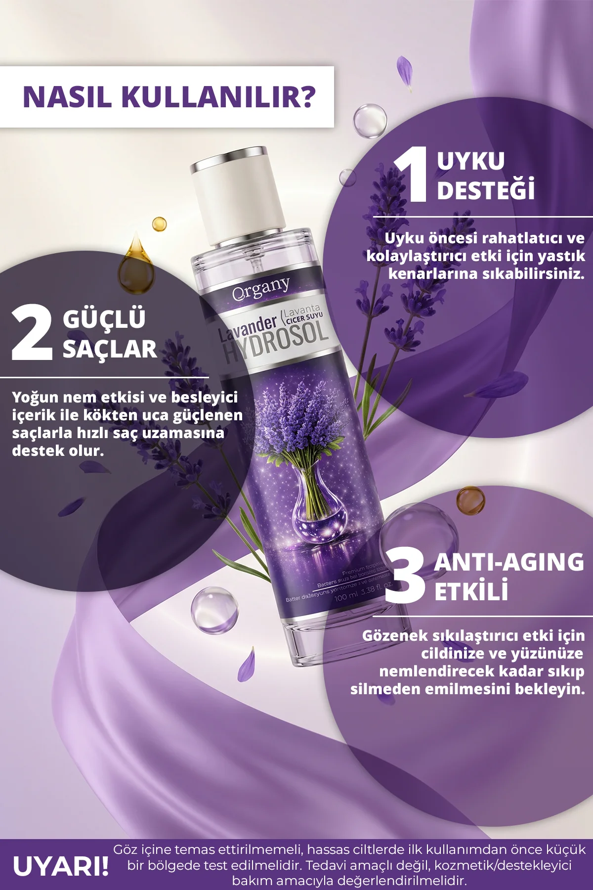 Cilde Canlılık Veren Lavanta Suyu %100 Doğal Besleyici Yüz ve Cilt Bakım Toniği Lavender Hidrosol 100 ml - Görsel 2