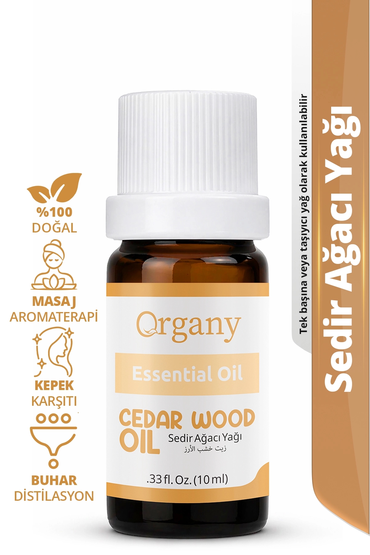 Kepeği Önleyici Sedir Ağacı Yağı %100 Doğal Saç Derisi Bakım Yağı Cedarwood Essential Oil 10 ml