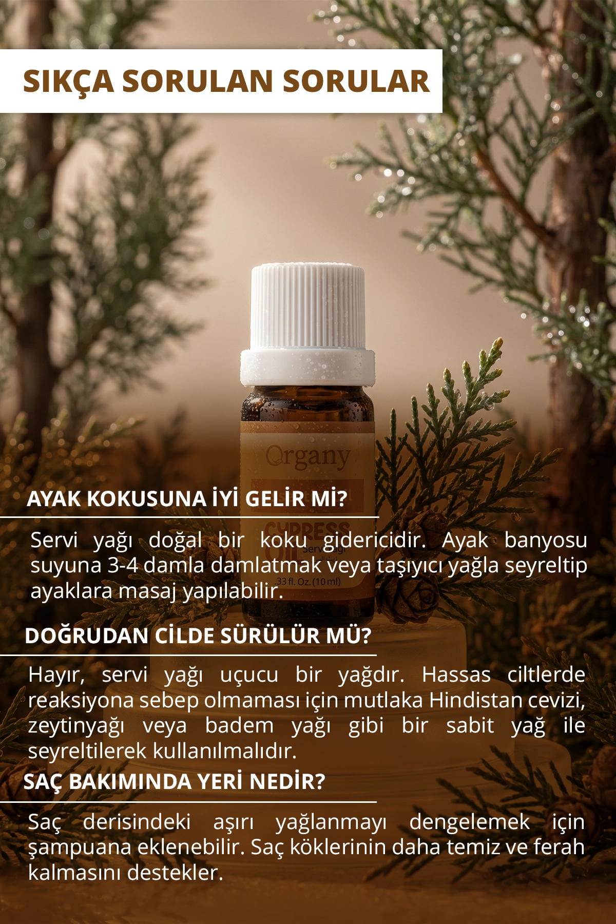 Kas Krampları İçin Servi Yağı %100 Doğal Masaj ve Vücut Bakım Yağı Cypress Essential Oil 10 ml - Görsel 4